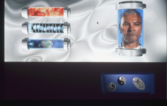 Bad Code: Dr. Orlan Clinic – Body Choice, VNS Matrix, 1997. 35mm slide artwork