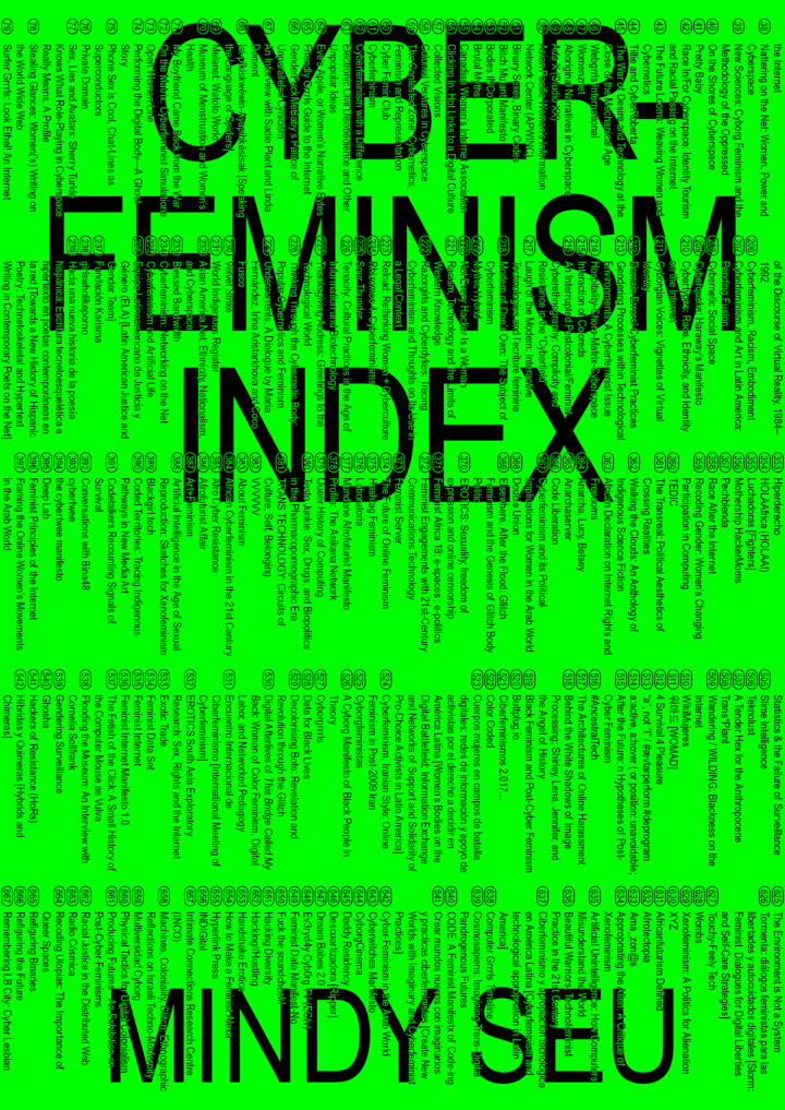 Cyberfeminism Index, Mindy Seu, 2023, cover